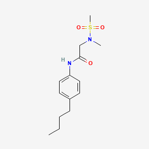 molecular formula C14H22N2O3S B4475515 N-(4-butylphenyl)-2-[methyl(methylsulfonyl)amino]acetamide 