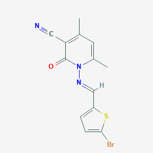 1-{[(5-Bromo-2-thienyl)methylene]amino}-4,6-dimethyl-2-oxo-1,2-dihydro-3-pyridinecarbonitrile