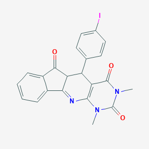 molecular formula C22H16IN3O3 B447553 5-(4-iodophenyl)-1,3-dimethyl-5,5a-dihydro-1H-indeno[2',1':5,6]pyrido[2,3-d]pyrimidine-2,4,6(3H)-trione 