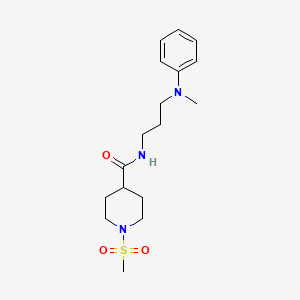 molecular formula C17H27N3O3S B4475551 1-METHANESULFONYL-N-{3-[METHYL(PHENYL)AMINO]PROPYL}PIPERIDINE-4-CARBOXAMIDE 