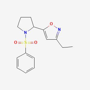 5-[1-(Benzenesulfonyl)pyrrolidin-2-yl]-3-ethyl-1,2-oxazole