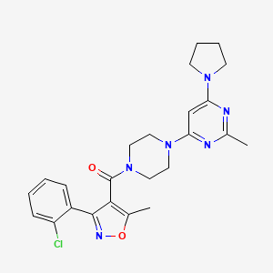 4-(4-{[3-(2-chlorophenyl)-5-methyl-4-isoxazolyl]carbonyl}-1-piperazinyl)-2-methyl-6-(1-pyrrolidinyl)pyrimidine