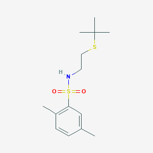 molecular formula C14H23NO2S2 B4475621 N-[2-(TERT-BUTYLSULFANYL)ETHYL]-2,5-DIMETHYLBENZENE-1-SULFONAMIDE 