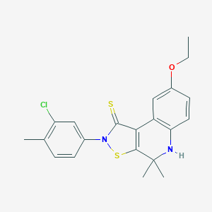 2-(3-chloro-4-methylphenyl)-8-ethoxy-4,4-dimethyl-5H-[1,2]thiazolo[5,4-c]quinoline-1-thione