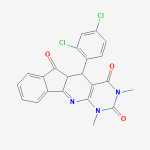 molecular formula C22H15Cl2N3O3 B447565 5-(2,4-dichlorophenyl)-1,3-dimethyl-5,5a-dihydro-1H-indeno[2',1':5,6]pyrido[2,3-d]pyrimidine-2,4,6(3H)-trione 