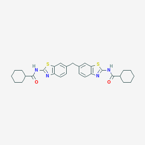 molecular formula C29H32N4O2S2 B447567 N-[6-({2-[(cyclohexylcarbonyl)amino]-1,3-benzothiazol-6-yl}methyl)-1,3-benzothiazol-2-yl]cyclohexanecarboxamide 