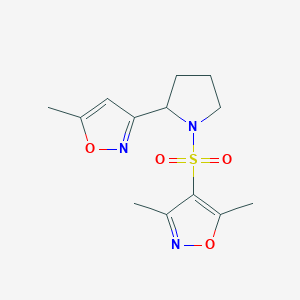 molecular formula C13H17N3O4S B4475673 3,5-dimethyl-4-{[2-(5-methyl-3-isoxazolyl)-1-pyrrolidinyl]sulfonyl}isoxazole 