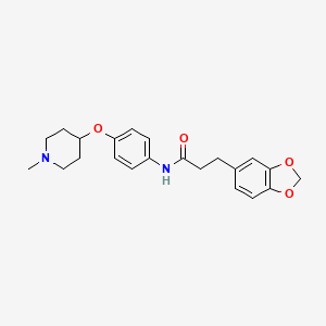 molecular formula C22H26N2O4 B4475700 3-(2H-1,3-BENZODIOXOL-5-YL)-N-{4-[(1-METHYLPIPERIDIN-4-YL)OXY]PHENYL}PROPANAMIDE 