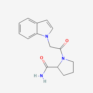 molecular formula C15H17N3O2 B4475706 1-(1H-indol-1-ylacetyl)prolinamide 