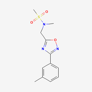 molecular formula C12H15N3O3S B4475715 N-methyl-N-{[3-(3-methylphenyl)-1,2,4-oxadiazol-5-yl]methyl}methanesulfonamide 