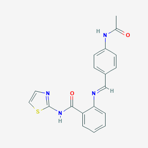 2-{[4-(acetylamino)benzylidene]amino}-N-(1,3-thiazol-2-yl)benzamide