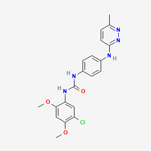 molecular formula C20H20ClN5O3 B4475730 N-(5-chloro-2,4-dimethoxyphenyl)-N'-{4-[(6-methyl-3-pyridazinyl)amino]phenyl}urea 