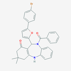 5-Benzoyl-6-[5-(4-bromophenyl)furan-2-yl]-9,9-dimethyl-6,8,10,11-tetrahydrobenzo[b][1,4]benzodiazepin-7-one