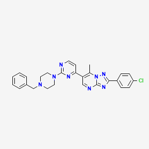 6-[2-(4-Benzylpiperazin-1-yl)pyrimidin-4-yl]-2-(4-chlorophenyl)-7-methyl[1,2,4]triazolo[1,5-a]pyrimidine