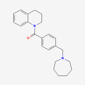 molecular formula C23H28N2O B4475799 1-[4-(1-azepanylmethyl)benzoyl]-1,2,3,4-tetrahydroquinoline 