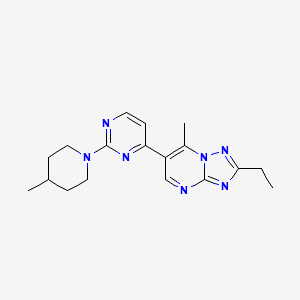 2-Ethyl-7-methyl-6-[2-(4-methylpiperidin-1-yl)pyrimidin-4-yl][1,2,4]triazolo[1,5-a]pyrimidine