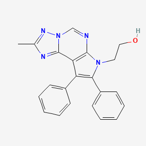 molecular formula C22H19N5O B4475861 2-(2-methyl-8,9-diphenyl-7H-pyrrolo[3,2-e][1,2,4]triazolo[1,5-c]pyrimidin-7-yl)ethanol 