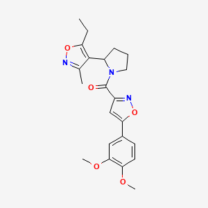 4-{1-[5-(3,4-Dimethoxyphenyl)-1,2-oxazole-3-carbonyl]pyrrolidin-2-YL}-5-ethyl-3-methyl-1,2-oxazole