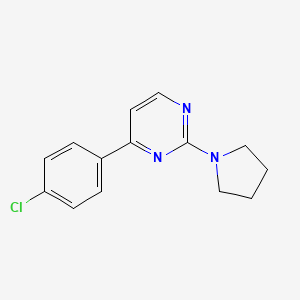 4-(4-Chlorophenyl)-2-(pyrrolidin-1-yl)pyrimidine