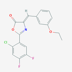 molecular formula C18H12ClF2NO3 B447587 2-(2-chloro-4,5-difluorophenyl)-4-(3-ethoxybenzylidene)-1,3-oxazol-5(4H)-one 