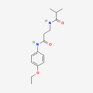 molecular formula C15H22N2O3 B4475874 N-(4-ethoxyphenyl)-N~3~-(2-methylpropanoyl)-beta-alaninamide 