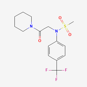 molecular formula C15H19F3N2O3S B4475881 N-[2-oxo-2-(1-piperidinyl)ethyl]-N-[4-(trifluoromethyl)phenyl]methanesulfonamide 