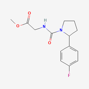 molecular formula C14H17FN2O3 B4475887 methyl N-{[2-(4-fluorophenyl)-1-pyrrolidinyl]carbonyl}glycinate 