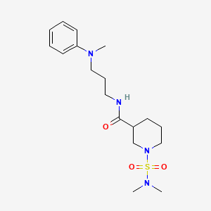 molecular formula C18H30N4O3S B4475894 1-(dimethylsulfamoyl)-N-{3-[methyl(phenyl)amino]propyl}piperidine-3-carboxamide 