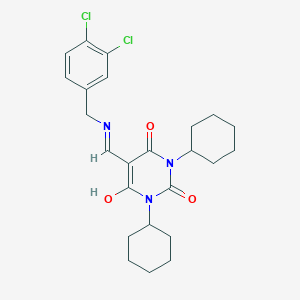 1,3-dicyclohexyl-5-{[(3,4-dichlorobenzyl)amino]methylene}-2,4,6(1H,3H,5H)-pyrimidinetrione