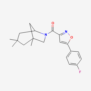 [5-(4-Fluorophenyl)-1,2-oxazol-3-yl]-(1,3,3-trimethyl-6-azabicyclo[3.2.1]octan-6-yl)methanone