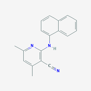 molecular formula C18H15N3 B447598 4,6-Dimethyl-2-(naphthalen-1-ylamino)pyridine-3-carbonitrile 
