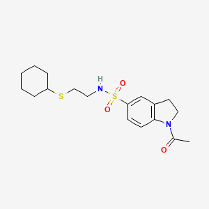 1-acetyl-N-[2-(cyclohexylsulfanyl)ethyl]-2,3-dihydro-1H-indole-5-sulfonamide