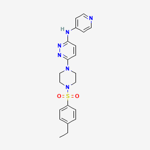 molecular formula C21H24N6O2S B4475992 6-{4-[(4-ethylphenyl)sulfonyl]-1-piperazinyl}-N-4-pyridinyl-3-pyridazinamine 