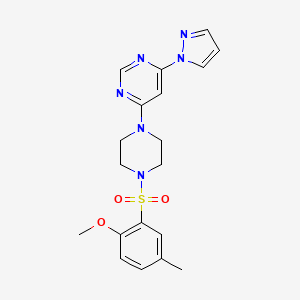 4-{4-[(2-methoxy-5-methylphenyl)sulfonyl]-1-piperazinyl}-6-(1H-pyrazol-1-yl)pyrimidine