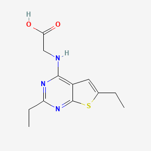 molecular formula C12H15N3O2S B4476002 N-(2,6-diethylthieno[2,3-d]pyrimidin-4-yl)glycine 