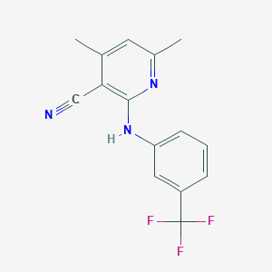 molecular formula C15H12F3N3 B447601 4,6-Dimethyl-2-(3-trifluoromethyl-phenylamino)-nicotinonitrile 