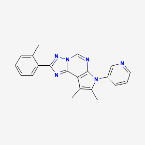 molecular formula C21H18N6 B4476013 8,9-DIMETHYL-2-(2-METHYLPHENYL)-7-(3-PYRIDYL)-7H-PYRROLO[3,2-E][1,2,4]TRIAZOLO[1,5-C]PYRIMIDINE 