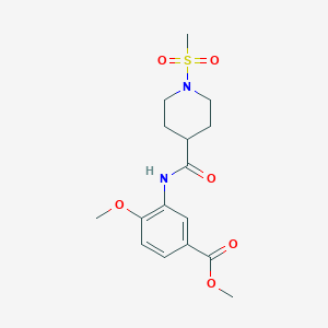 molecular formula C16H22N2O6S B4476015 METHYL 3-(1-METHANESULFONYLPIPERIDINE-4-AMIDO)-4-METHOXYBENZOATE 