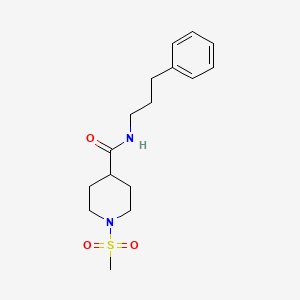 molecular formula C16H24N2O3S B4476041 1-METHANESULFONYL-N-(3-PHENYLPROPYL)PIPERIDINE-4-CARBOXAMIDE 