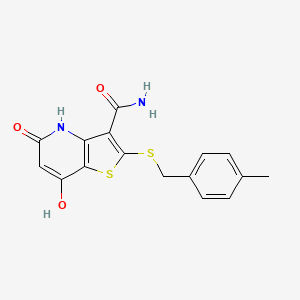 7-hydroxy-2-[(4-methylbenzyl)thio]-5-oxo-4,5-dihydrothieno[3,2-b]pyridine-3-carboxamide