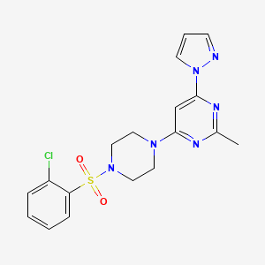 4-{4-[(2-chlorophenyl)sulfonyl]-1-piperazinyl}-2-methyl-6-(1H-pyrazol-1-yl)pyrimidine