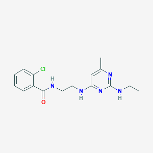 2-chloro-N-(2-{[2-(ethylamino)-6-methyl-4-pyrimidinyl]amino}ethyl)benzamide