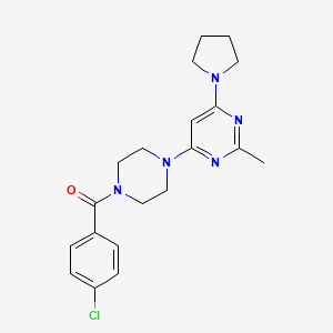 4-[4-(4-Chlorobenzoyl)piperazin-1-YL]-2-methyl-6-(pyrrolidin-1-YL)pyrimidine