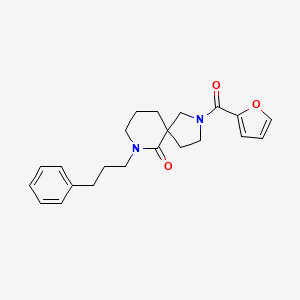 molecular formula C22H26N2O3 B4476124 2-(2-furoyl)-7-(3-phenylpropyl)-2,7-diazaspiro[4.5]decan-6-one 