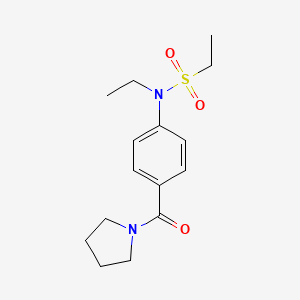 molecular formula C15H22N2O3S B4476170 N-ETHYL-N-[4-(PYRROLIDINE-1-CARBONYL)PHENYL]ETHANE-1-SULFONAMIDE 