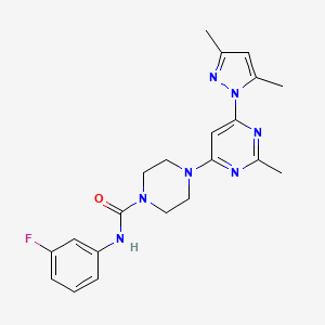 4-[6-(3,5-dimethyl-1H-pyrazol-1-yl)-2-methyl-4-pyrimidinyl]-N-(3-fluorophenyl)-1-piperazinecarboxamide