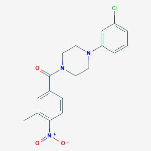 molecular formula C18H18ClN3O3 B447621 [4-(3-Chloro-phenyl)-piperazin-1-yl]-(3-methyl-4-nitro-phenyl)-methanone 