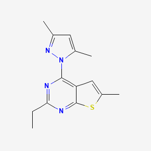 4-(3,5-dimethyl-1H-pyrazol-1-yl)-2-ethyl-6-methylthieno[2,3-d]pyrimidine