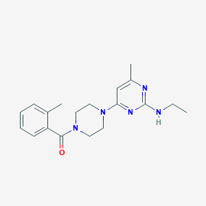 molecular formula C19H25N5O B4476251 N-ethyl-4-methyl-6-[4-(2-methylbenzoyl)-1-piperazinyl]-2-pyrimidinamine 