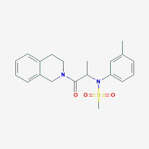 molecular formula C20H24N2O3S B4476259 N-[2-(3,4-dihydro-2(1H)-isoquinolinyl)-1-methyl-2-oxoethyl]-N-(3-methylphenyl)methanesulfonamide 